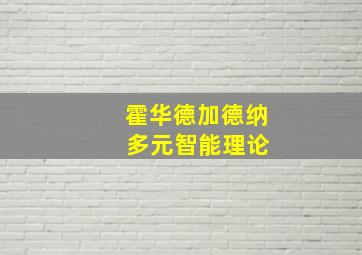 霍华德加德纳 多元智能理论